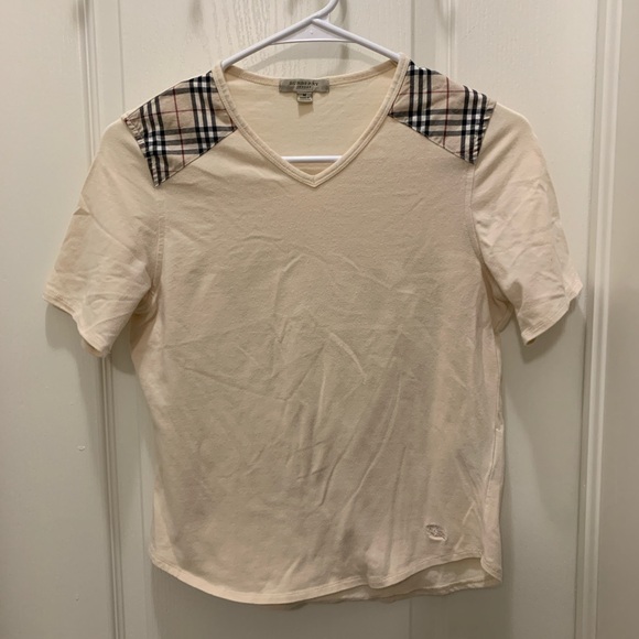 cotton burberry cream colored tshirt - Picture 1 of 8